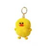 Pele de Coelho Rex Sintética Pato Amarelo Fofo Ins Celebridade da Internet Chaveiro de Carro Pingente Decoração de Mochila Presente de Aniversário