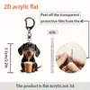 Nuevo llavero de cachorro de dibujos animados 2D plano transfronterizo de acrílico leyendo para mochilas, teléfonos móviles, bolsas de gimnasio y accesorios de equipaje