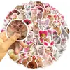 54 Pegatinas de Mascotas Lindas Rosas de Dibujos Animados para Bricolaje Teléfono Móvil Taza de Agua Equipaje Pegatinas Decorativas Impermeables de PVC