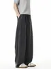 Pantalones casuales de pierna ancha a rayas estilo retro americano transfronterizos para hombre, nuevo estilo primavera y otoño, diseño holgado y adelgazante, elegantes pantalones de traje