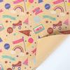 Suministro Exclusivo Transfronterizo de Nuevo Estilo Feliz Cumpleaños Papel Kraft Lindo Dibujo Animado Papel de Regalo Papel de Envoltura para Regalos Venta al por Mayor