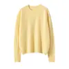 Suéter de Cachemir Puro 100% para Mujer, Cuello Redondo, Trenzado, Holgado, Casual, Simple, Capa Base Estilo Perezoso Nuevo Otoño e Invierno