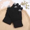 Luvas de inverno femininas mais veludo acolchoado versão coreana de à prova de frio bonito equitação touch screen luvas de malha de lã quente atacado