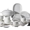 Plato llano de alta gama para el hogar blanco puro con relieve Plato único Lujo ligero nórdico Jingdezhen Bajo cubierta Color Plato Vajilla para inauguración de la casa