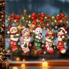 Meias de Natal fofas e adoráveis com desenhos de gatinhos pequenos, com adesivo estático que não requer cola e não danifica o vidro, perfeitas para decorar janelas da sala de estar e criar uma atmosfera festiva.