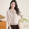 Nueva Colección Otoño/Invierno 2026: Suéter de Punto de Manga Larga con Cuello Camisero Estilo Mamá, Corte Holgado, Elegante, Adelgazante, Capa Base Versátil