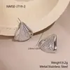 Moda Transfronteriza Europea y Americana Temperamento Pendientes de Acero Inoxidable en Forma de Corazón Pendientes de Diamantes de Lujo Ligero Femeninos Pendientes al por Mayor