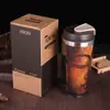 Taza portátil de doble capa de acero inoxidable, interior y exterior, 420 ml, impresión de estatua de Buda, conservación del calor y del frío, taza de café de oficina 304
