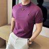 Fw346 Verano 2024 de Alta Calidad a la Moda Camiseta Bordada de Cuello Redondo Manga Corta Corte Delgado Estilo Juvenil