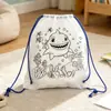 Amazon Graffiti Tecido Não Tecido Mochila Infantil DIY Feita à Mão Ecológica Mochila para Colorir Pintar Mochila com Cordão