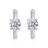 Pendientes sencillos y de moda de plata 925, producto de lujo ligero de alta gama, exquisitos pendientes de aro redondos estilo ins de moissanita