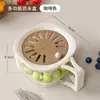 Cesta Grande Drenante Especial para Uso Doméstico, Linda Cesta para Frutas, Colador de Agua Retráctil, Cesta para Lavar Verduras Engrosada Dos en Uno con Tapa