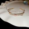 Pulseira Elástica de Pérola Artificial Multicamadas com Diamantes Pulseira de Moda Refinada Ins Pulseira Transfronteiriça Deslumbrante de Alto Nível
