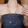 Collar de Flor de Mariposa de Diseño Único con Cristal en Forma de Corazón y Perlas de Arroz, Cadena para Clavícula Apilable con un Toque de Lujo