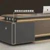 Mesa de Escritório de Luxo Leve Simples Moderna Sensação de Alto Padrão Gerente Presidente Mesa para Uma Pessoa Pequena Grande Mesa Executiva com Armário Lateral