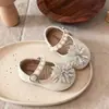 Sapatos Mary Jane de Couro com Pedrarias de Fogos de Artifício para Meninas 2026 Primavera/Outono Novo Estilo Coreano Versátil Solado Macio Sapatilhas Estilo Princesa