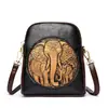 Bolsa Feminina Transfronteiriça, Tendência da Moda Estilo Chinês, Bolsa Pequena, Simples e de Alto Padrão, Versátil e Elegante, Bolsa de Celular Retrô Colorida Lavada para Usar na Cruz
