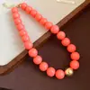 Collar de doble capa con cuentas acrílicas transfronterizo europeo y americano, cadena para la clavícula de lujo ligero de alta gama, joyería de estilo étnico vintage al por mayor
