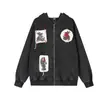 Jaqueta Hoodie Lavada Magic Bear Novo Streetwear Americano Leve Design de Patch Cardigan Zíper Moletom com Capuz
