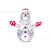 Manualidades de Cristal de Muñeco de Nieve con Capucha Transfronterizas Adornos de Decoración de Escritorio Suministros de Navidad Regalos para la Entrada del Salón