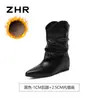 Botas de punta ZHR, nueva colección otoño 2026, con un diseño de bota vaquera western estilo Maillard y caña alta