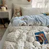 Super Suave Grado A Madre y Bebé Algodón Lavado Juego de Cuatro Piezas ins Algodón Puro Estilo Fresco Sábana Encimera Funda de Edredón Dormitorio Estudiantil Juego de Tres Piezas
