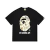 Camiseta estilosa japonesa da marca Ape Kikai Maneki Neko de manga curta para homens e mulheres, adolescentes, moda de rua e campus, camiseta juvenil de manga curta