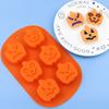 Molde de pastel de calabaza con 6 expresiones de Halloween para venta al por mayor, herramientas de decoración de pasteles de azúcar para hornear DIY