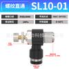 Válvula de Mariposa Reguladora de Velocidad de Tubo de Aire Limitadora de Flujo Unidireccional Cilindro Sl4-M5/6-01/8-02/10-03 Conector Rápido Neumático