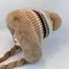 Nuevo Gorro de Punto Grueso de Felpa para Circunferencia de Cabeza Grande Otoño e Invierno Correas para Mantener el Calor y Proteger del Frío Protección para los Oídos Gorro de Lana Ocio al Aire Libre Frío