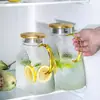 Jarra de água fria para geladeira doméstica, resistente a altas e baixas temperaturas, à prova de explosão, feita de vidro borossilicato alto, grande capacidade, design martelado