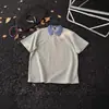 Camiseta de Manga Corta Falsa de Dos Piezas Estilo Retro Americano para Hombre Camisa Polo a Cuadros Cuello Solapa Verano Holgada Top de Alta Gama para Pareja