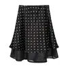 Falda Midi de Corte A Única y Elegante de Feiyuan para Mujer, Nueva Moda de Verano, Falda de Satén con Estampado de Lunares Simple y Versátil