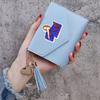 Cartera de Monedero con Borla de Color Puro Taylor Dunhuang 70% de Descuento Cartera Portatarjetas de Estudiante Estilo Delgado de Dibujos Animados Lindos
