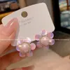 Pendientes de Botón Flor Dulce Francesa con Diamantes 2025 Nuevo Diseño de Nicho de Gama Alta Versátiles Simples Pendientes para Mujer