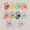 Chaveiro Acrílico Transparente Estrela Colorida Argola Sino Fofo DIY Mochila Cadeado Pingente Acessório