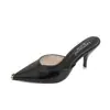 Zapatos Muller 2026 Verano Nuevo Estilo Mocasines Cerrados para Mujer, Elegantes Sandalias de Tacón Alto Aguja con Punta Puntiaguda y Pedrería