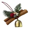 Pingente de Carro de Natal Flor Seca de Canela Material DIY Artesanal Decoração para Pendurar na Porta Companhia Criativa para Carro Sino Pendurado