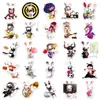 50 Pegatinas de Conejo Locas, Paquete de Emojis Divertidos de Animales, Pegatinas Decorativas Impermeables de Animación del Juego Rabbids