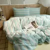 Estilo Ins, 100% algodão, tingimento em fio, algodão lavado, conjunto de cama de três peças, adequado para dormitórios estudantis, tamanho de cama de solteiro, macio e confortável