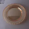 Placa de Vidro Transparente Âmbar de Alta Qualidade com Design de Corações Prato de Frutas Doméstico Prato de Doces Prato de Restaurante
