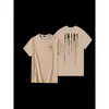 Estilo Popular Transfronteiriço Bonito e Estiloso 666 Tinta Fluida Céu Estrelado Grafite Letra Manga Curta High Street Roupa de Casal Camiseta Estampada Simples