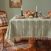 Toalha de mesa estilo Ins para café, à prova d'água e de óleo, toalha de mesa de jantar sem lavagem, toalha de mesa retangular de algodão e linho de cor sólida para mesa de cabeceira