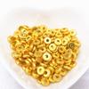 Pieza de Rueda Conservadora de Color de 18K Cuentas Espaciadoras Cubiertas de Oro Cuentas Sueltas Accesorios para Pulseras DIY Pulsera Collar Cuenta de Rueda Plana Joyería