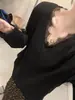 Camiseta Blanca de Manga Larga con Escote en V y Ribete de Encaje para Mujer Uso a Principios de Otoño Sensación Relajada Capa Base Suelta Perezosa Temporada de Primavera Otoño Top
