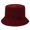 Sombrero de pescador de pana de moda para celebridades de internet, sombrero moderno y versátil, modelo de comercio exterior para otoño e invierno de mujer, sombrero tipo cubo para damas