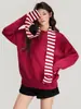 Novo Cachecol Listrado Outono e Inverno Suéter Jaqueta Tricotado de Manga Longa Espessado com Gola Redonda Camisa Base Camiseta Interna para Mulheres