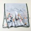 Nuevo Chal con Estampado de Tinta Estilo Chino Bufanda de Seda Bufanda para Mujer de Seda Artificial Bufanda Versátil para la Cabeza Bufanda Larga Nueva Seda Fina de Satén