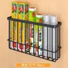Estante de Almacenamiento de Papel Film de Cocina Estante de Almacenamiento para Refrigerador Hogar Montado en Pared Sin Taladro Cesta Colgante para Almacenamiento de Especias Venta al por Mayor