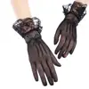 Guantes de encaje blancos y negros para novia, vestido de malla con lazo para mujer transfronterizo, guantes de alta elasticidad para boda, actuación y etiqueta